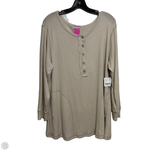 Top Long Sleeve By Free People In Taupe, Size: M