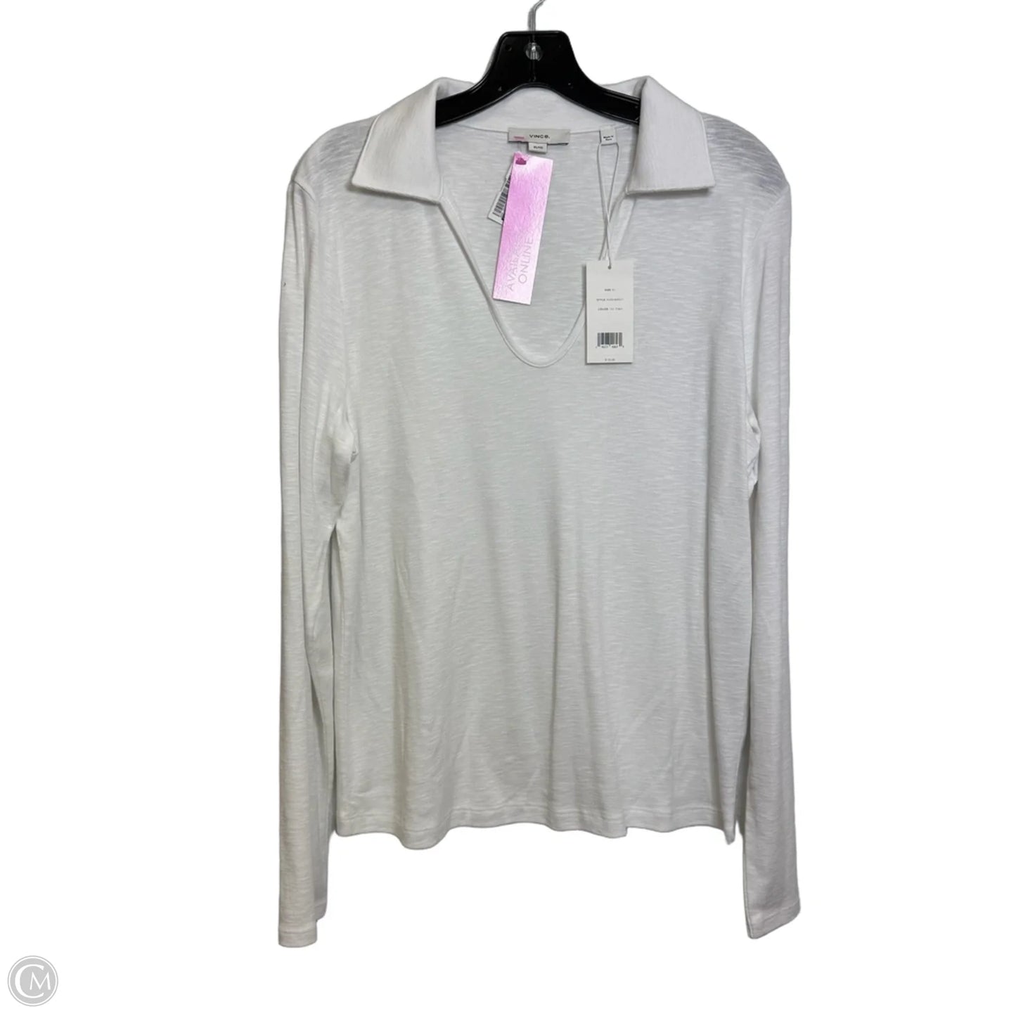 Top Long Sleeve By Vince In White, Size: Xl