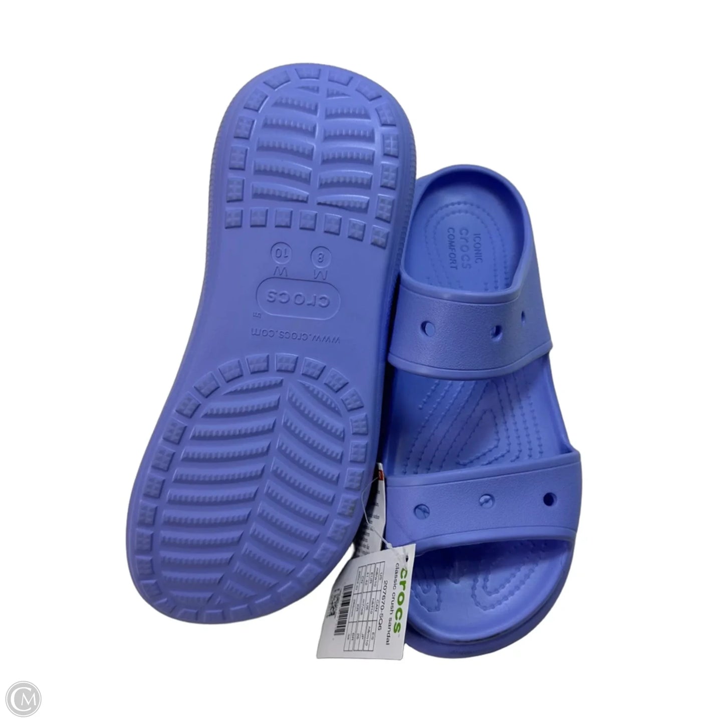 Sandals Heels Platform By Crocs In Purple, Size: 10