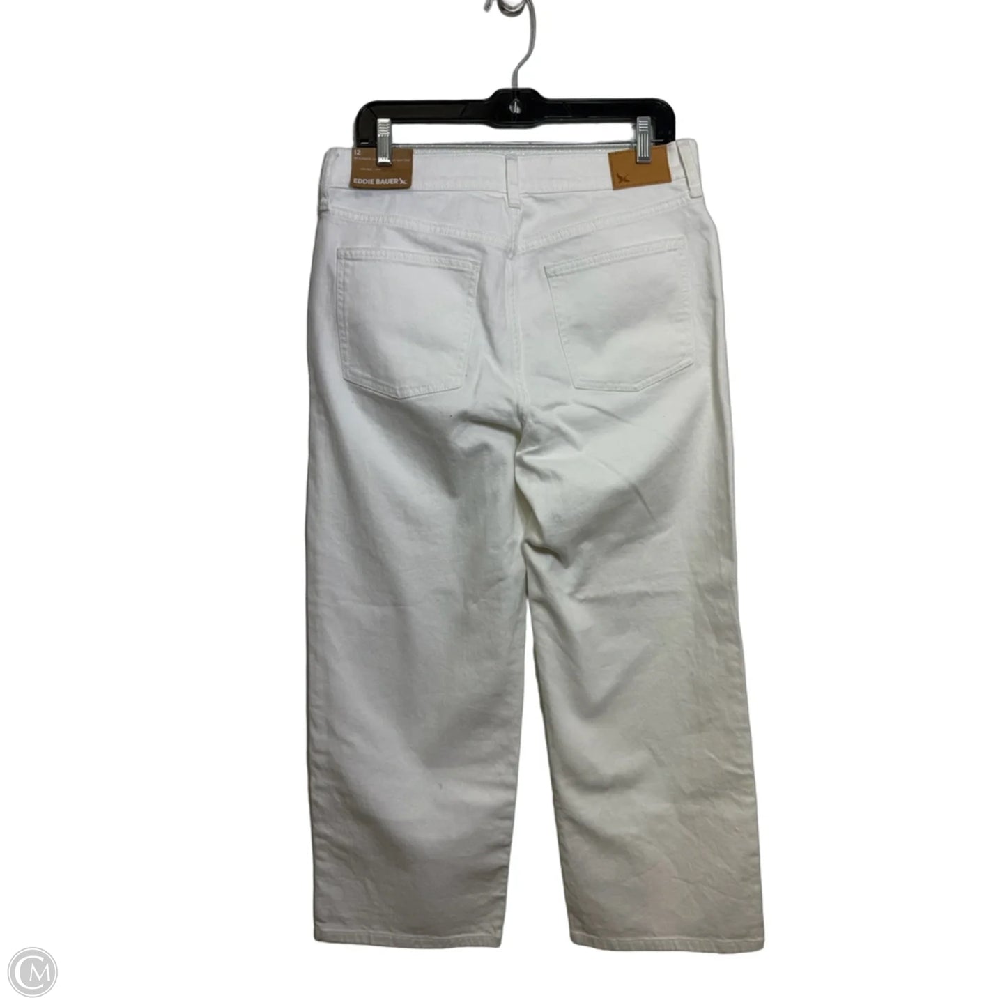 Jeans Cropped By Eddie Bauer In White Denim, Size: 12