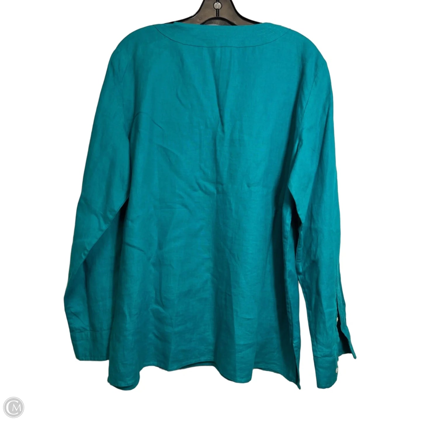 Top Long Sleeve By Lauren By Ralph Lauren In Aqua, Size: Xl