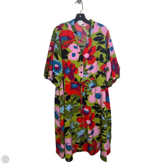 Dress Casual Midi By Clothes Mentor In Multi-colored, Size: 1x