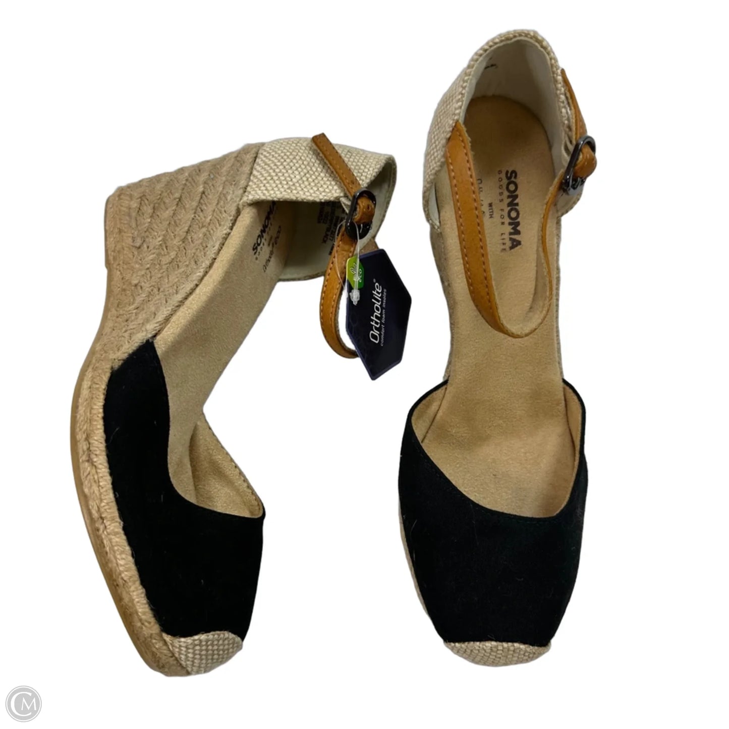 Sandals Heels Wedge By Sonoma In Black, Size: 6