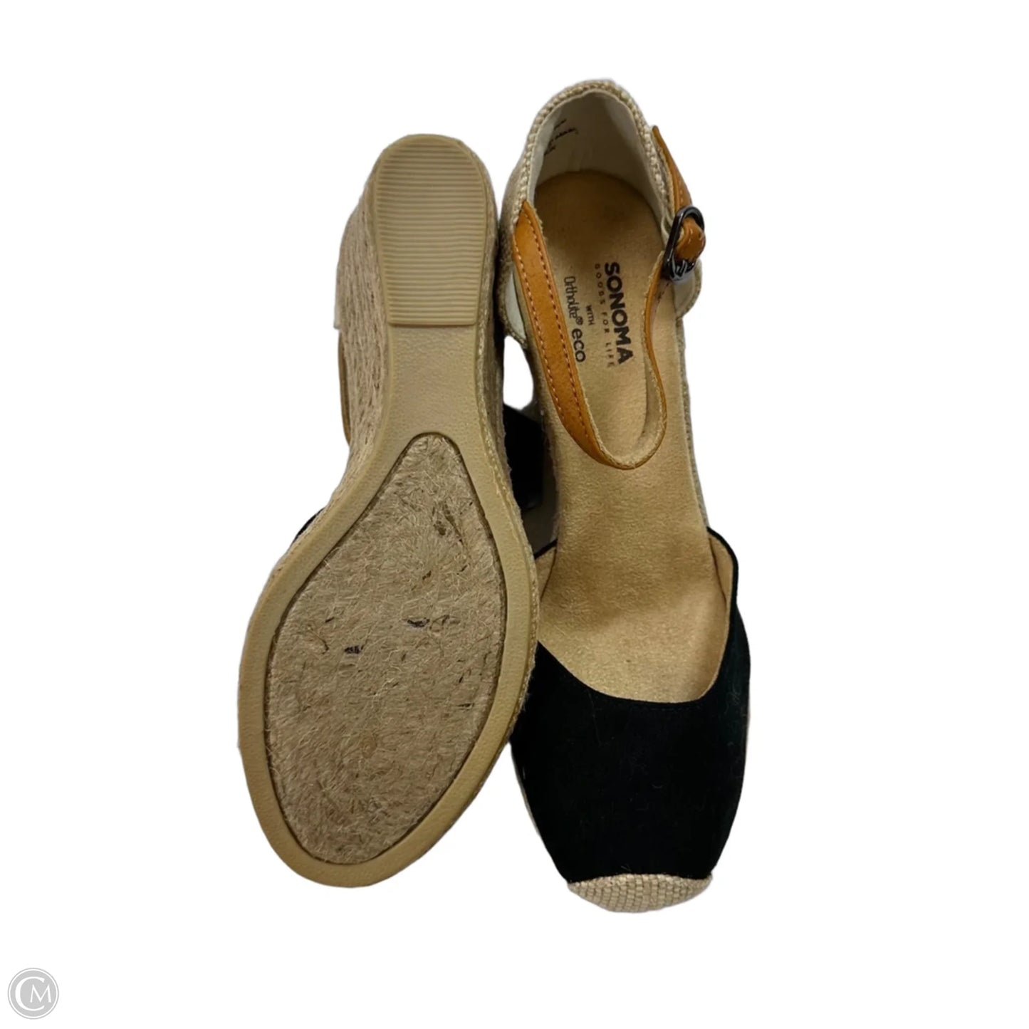 Sandals Heels Wedge By Sonoma In Black, Size: 6