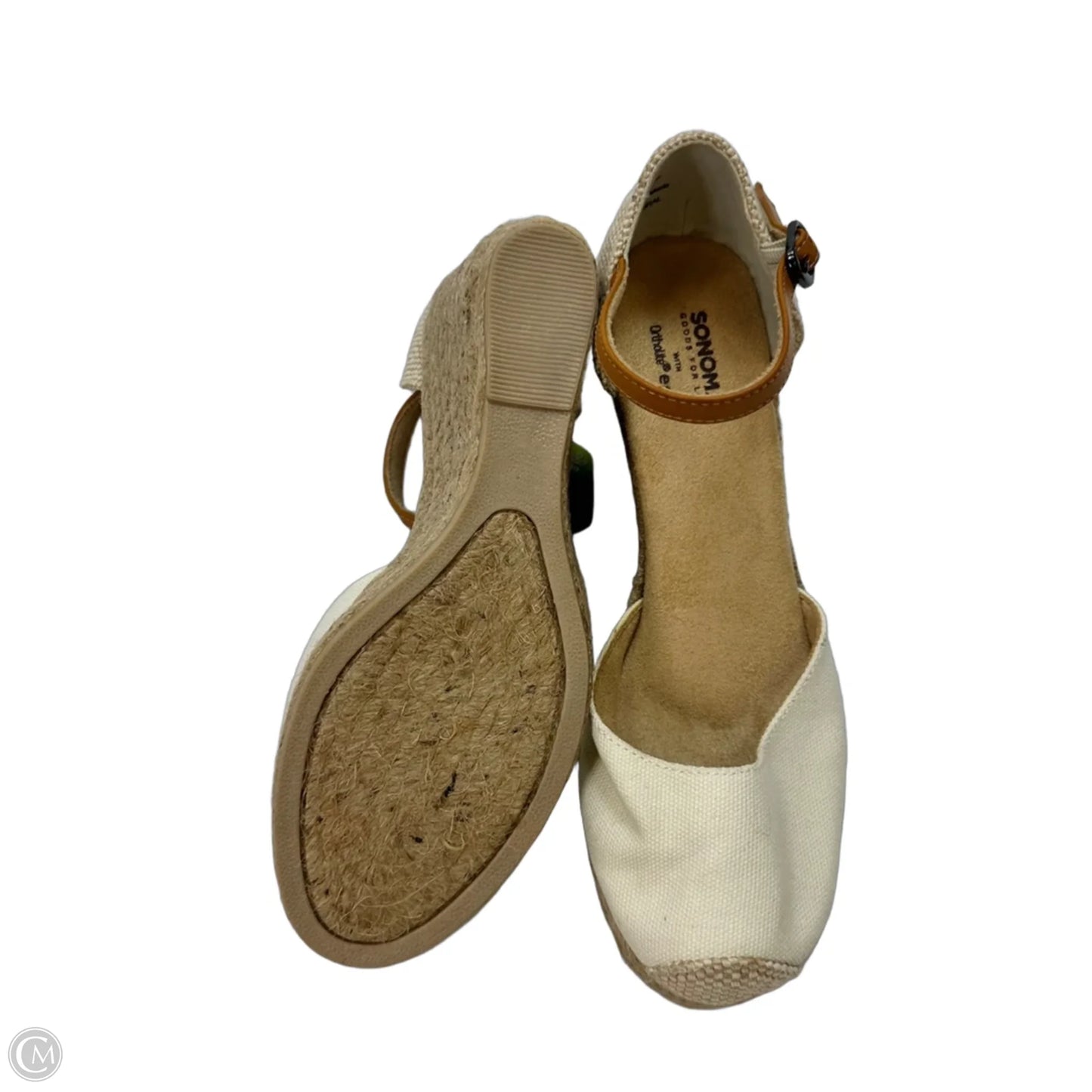 Sandals Heels Wedge By Sonoma In Ivory, Size: 6