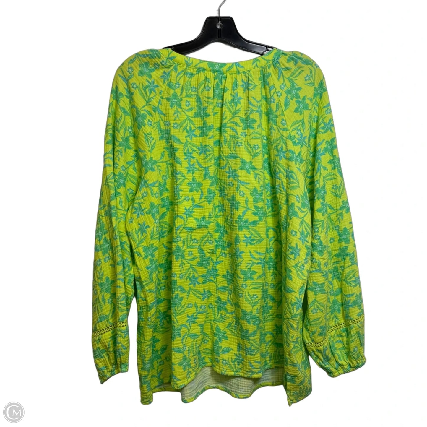 Top Long Sleeve By Belle By Kim Gravel In Green, Size: 1x
