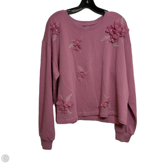 Top Long Sleeve By Anthropologie In Pink, Size: Xl