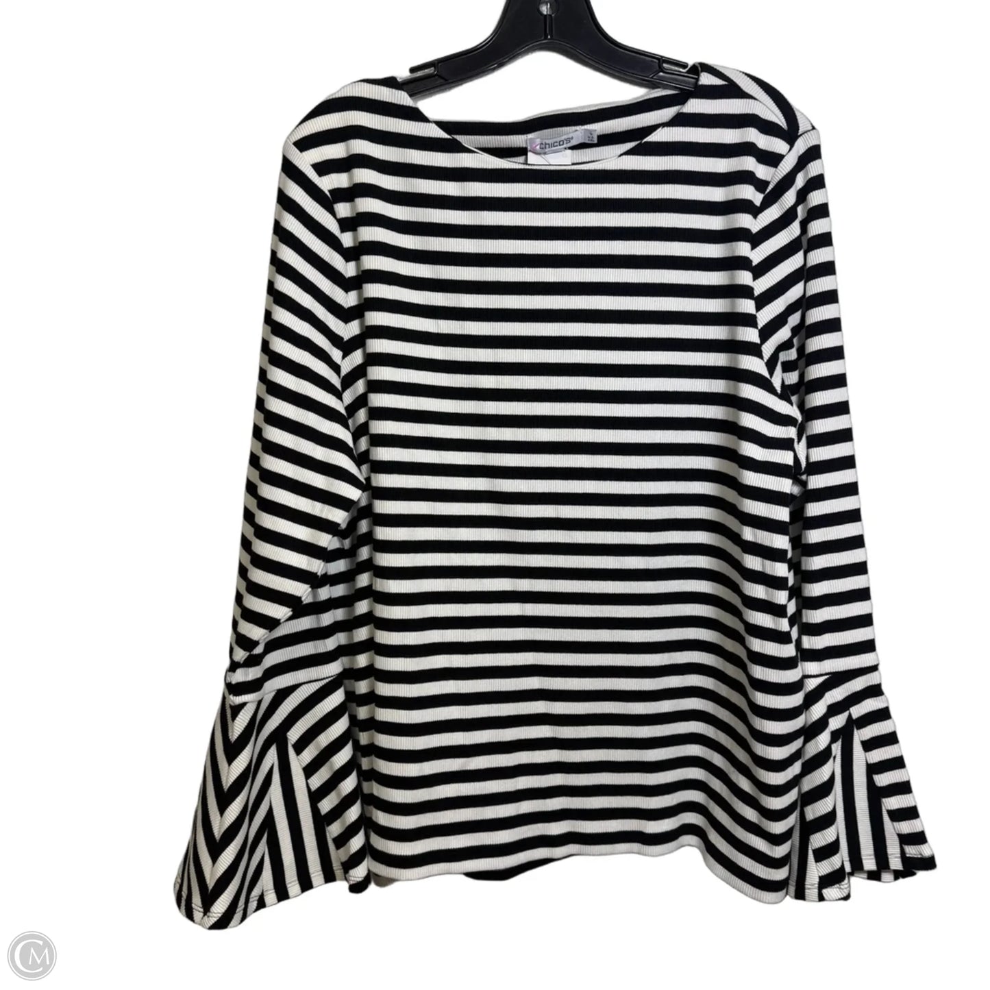 Top Long Sleeve By Chicos In Striped Pattern, Size: Xxl