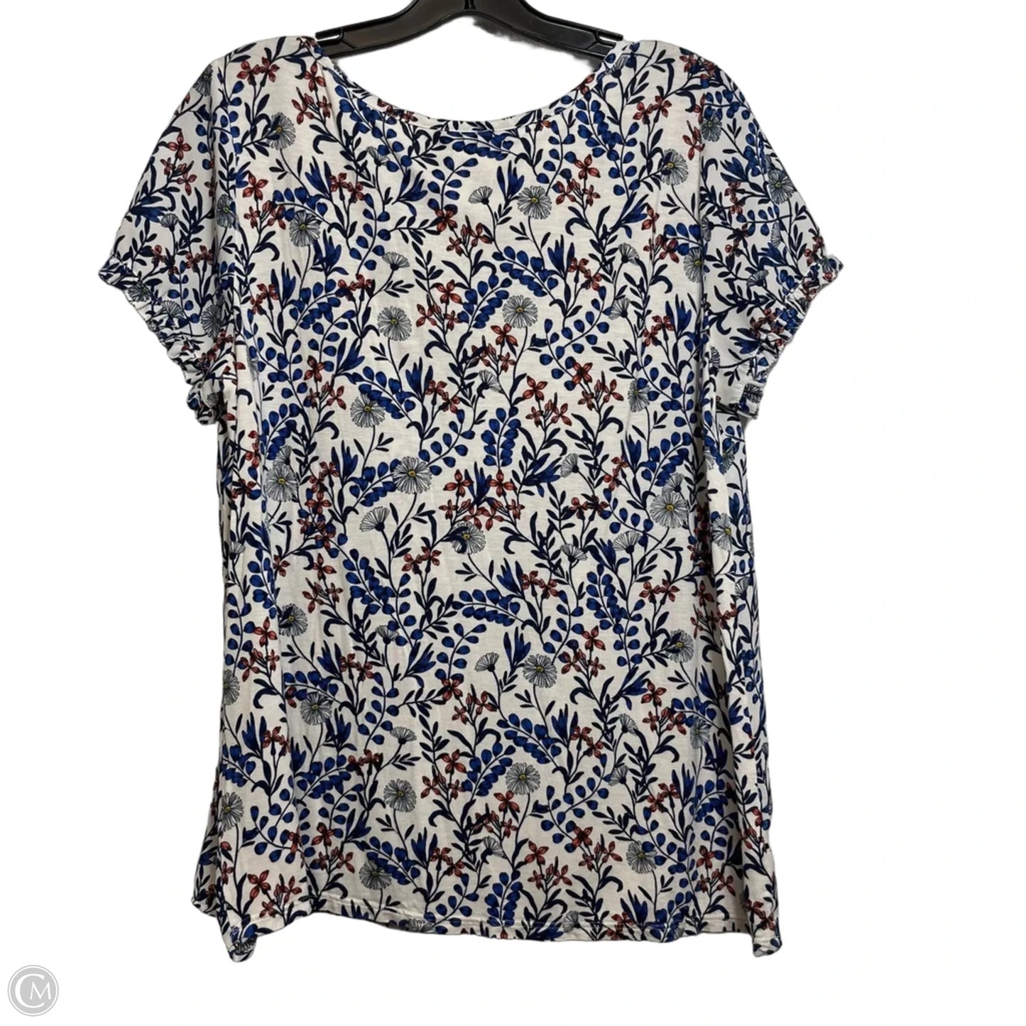 Top Short Sleeve By Loft In Blue, Size: L
