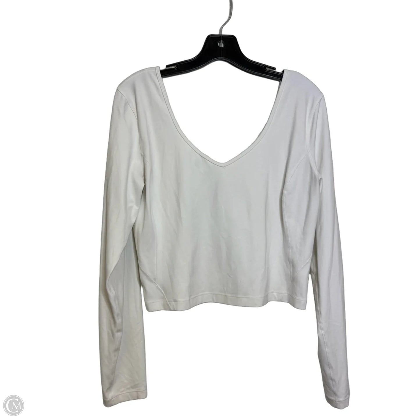 Athletic Top Long Sleeve Crewneck By Lululemon In White, Size: 12