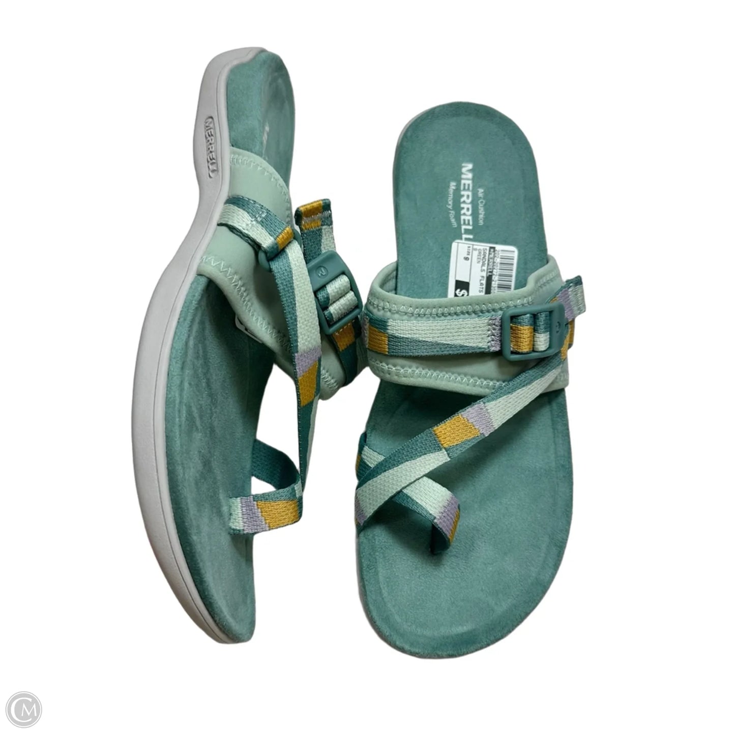 Sandals Flats By Merrell In Green, Size: 9