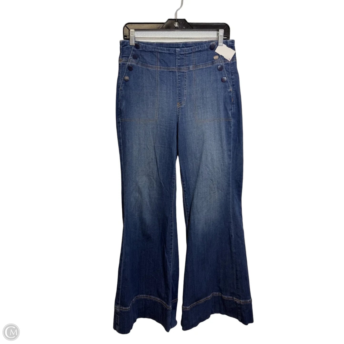 Jeans Flared By Chicos In Blue Denim, Size: 6