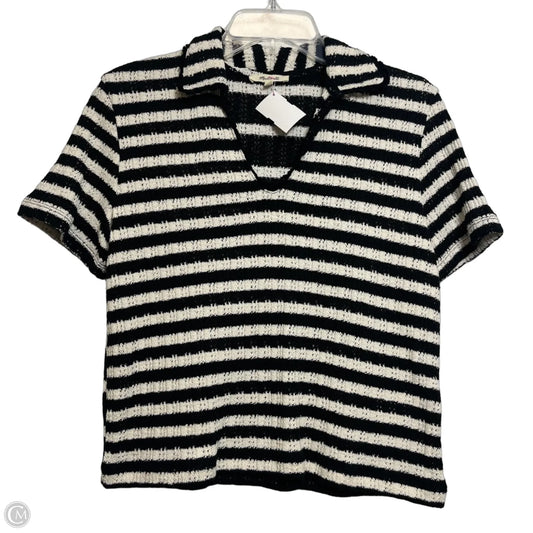 Top Short Sleeve By Madewell In Striped Pattern, Size: S