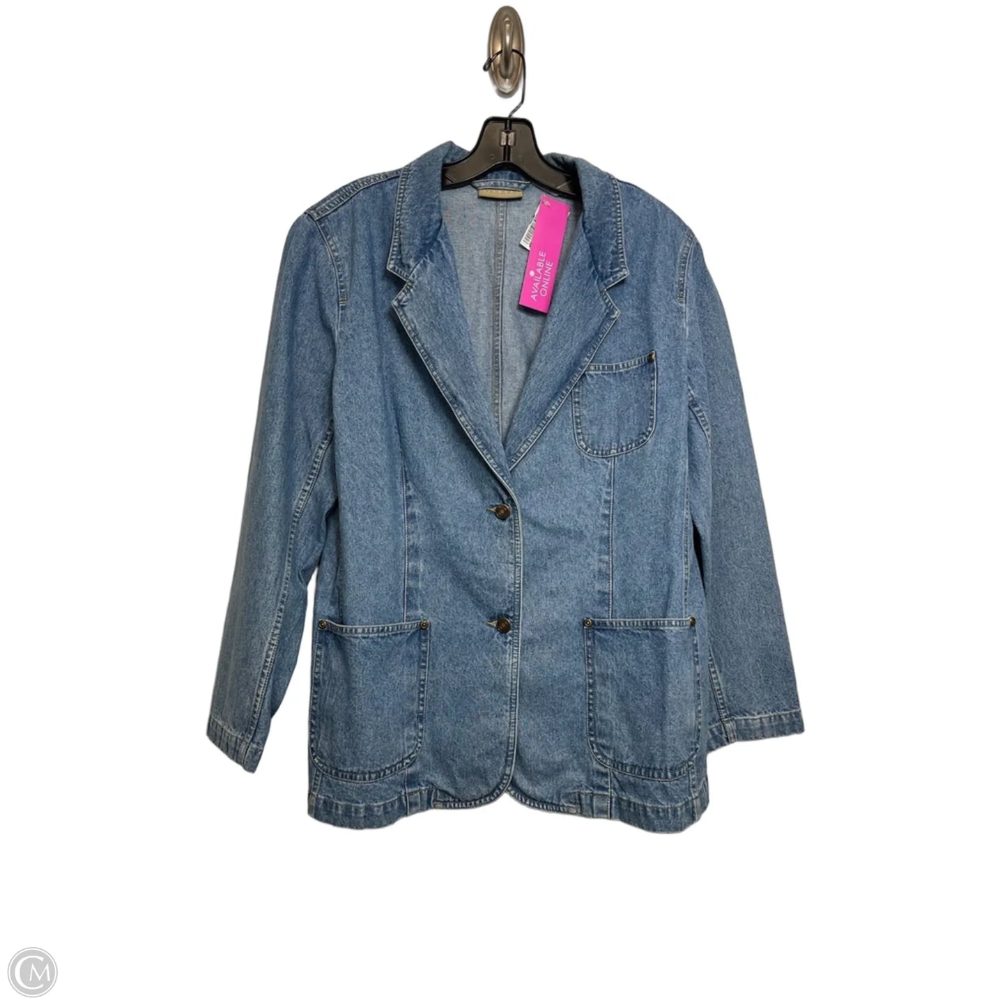 Blazer By Liz Claiborne In Blue Denim, Size: 12p