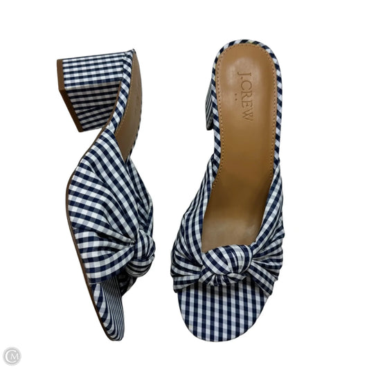 Sandals Heels Block By J. Crew In Checkered Pattern, Size: 7