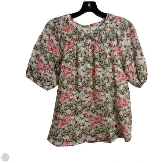 Top Short Sleeve By Loft In Multi-colored, Size: S