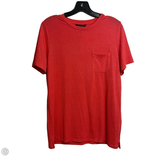 Top Short Sleeve Basic By Banana Republic In Coral, Size: M