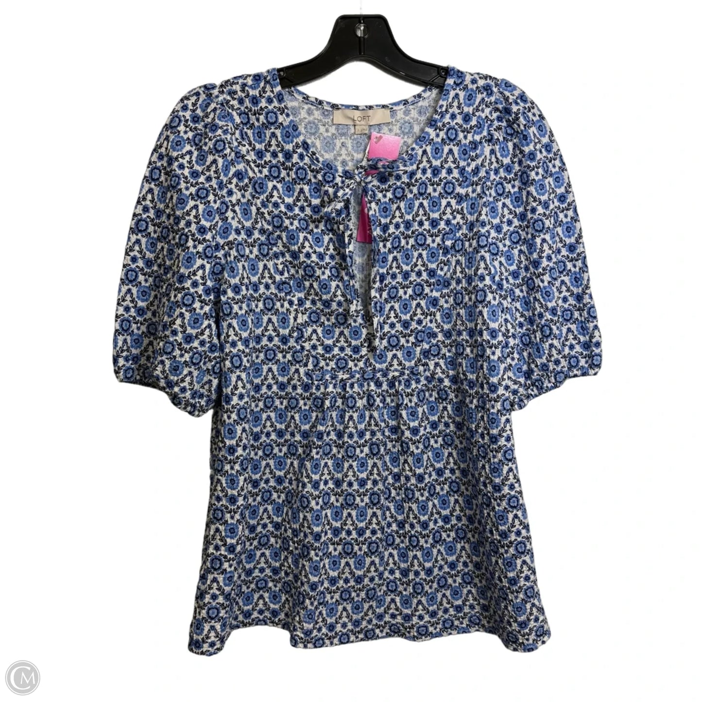 Top Short Sleeve By Loft In Blue, Size: S