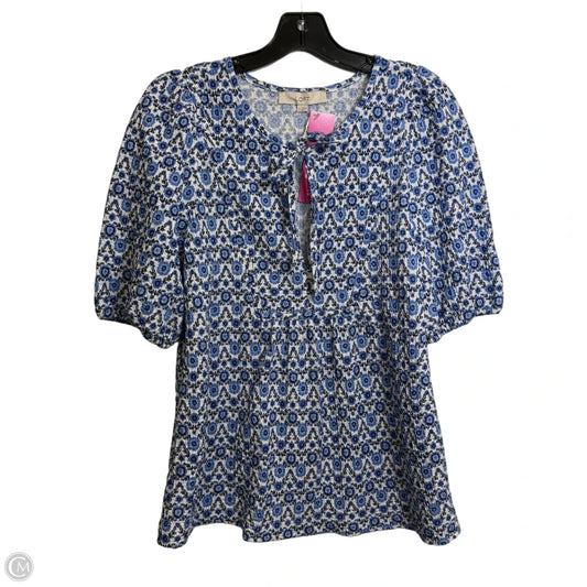 Top Short Sleeve By Loft In Blue, Size: S