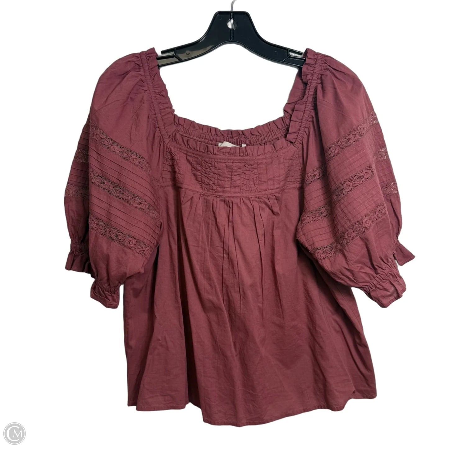 Top Short Sleeve By Loft In Mauve, Size: S