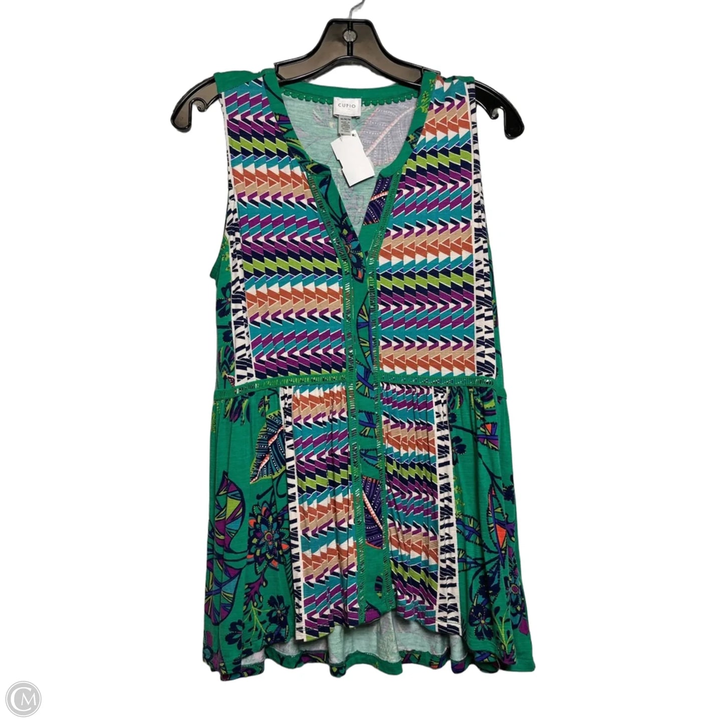 Top Sleeveless By Cupio In Green, Size: M