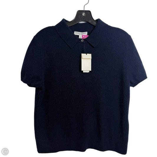 Cashmere Top Short Sleeve By Banana Republic In Navy, Size: L