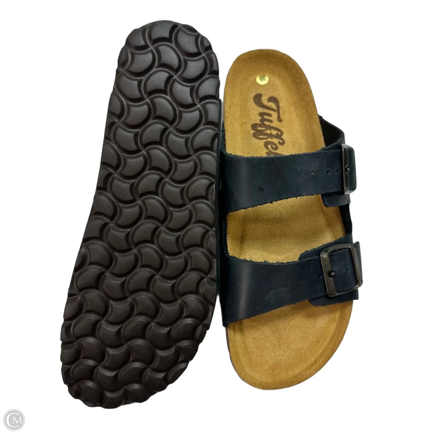 Sandals Flats By Clothes Mentor In Black, Size: