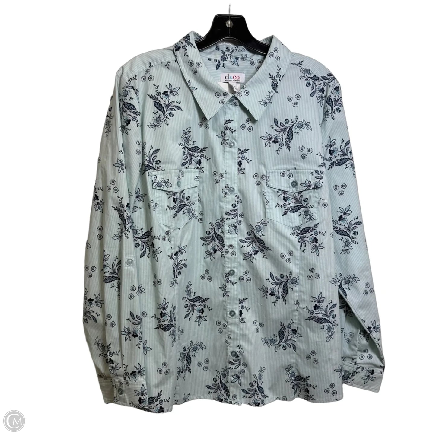 Top Long Sleeve By Denim And Co Qvc In Blue, Size: Xl
