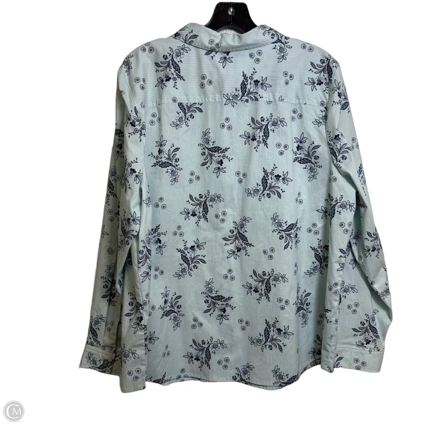 Top Long Sleeve By Denim And Co Qvc In Blue, Size: Xl