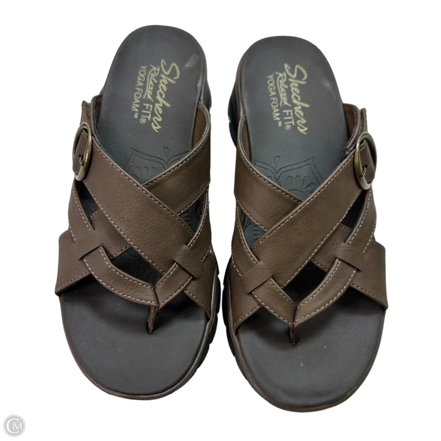 Sandals Flip Flops By Skechers In Brown, Size: 6.5