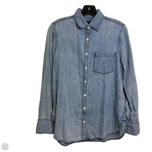 Top Long Sleeve By J. Crew In Blue Denim, Size: Xxs