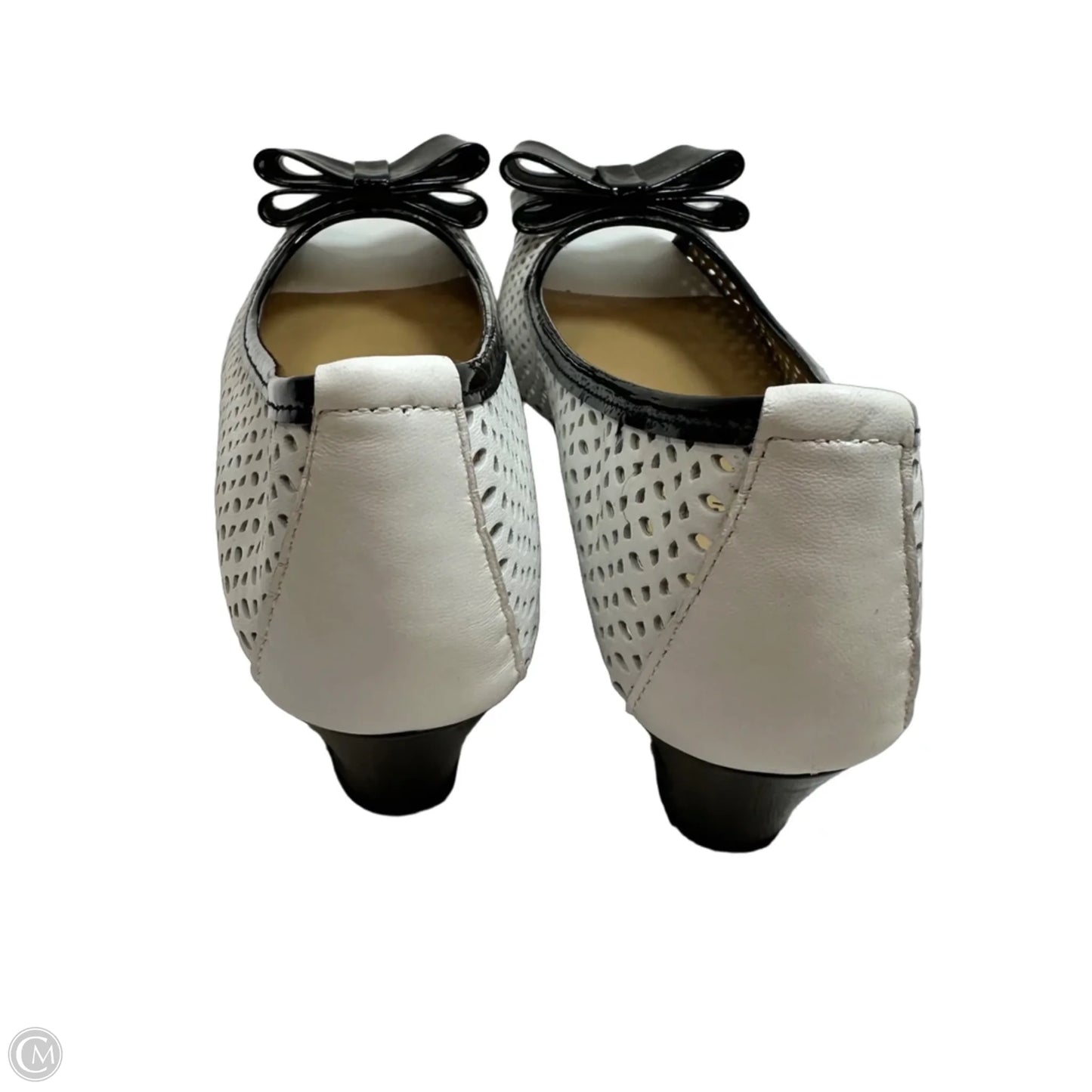 Shoes Heels Wedge By Vaneli In Black & White, Size: 8.5