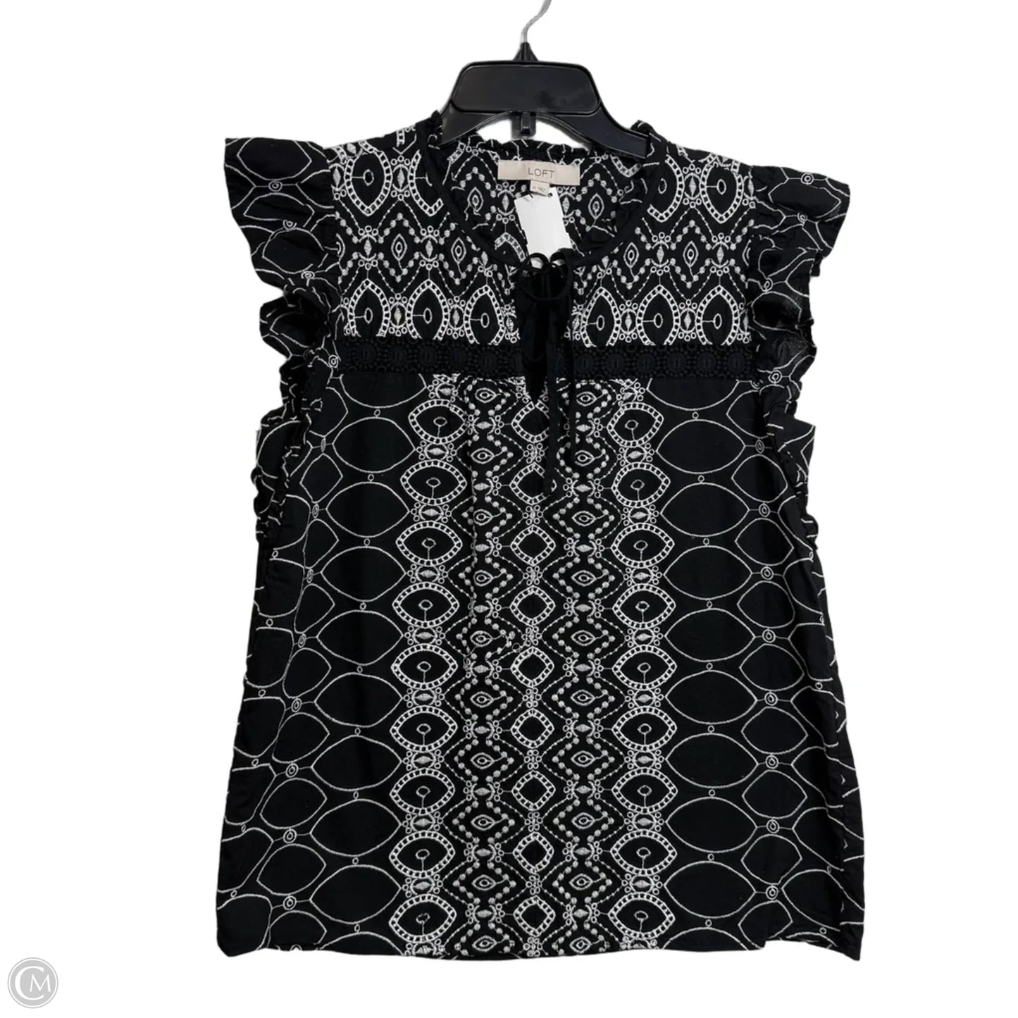 Top Sleeveless By Loft In Black, Size: M