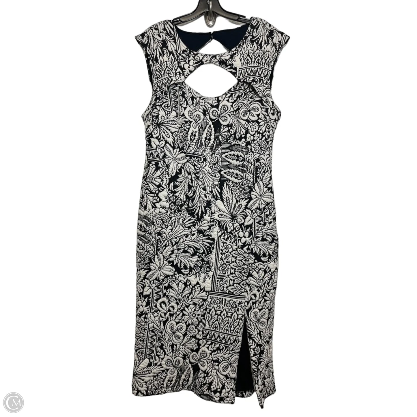 Dress Casual Midi By Anthropologie In Black & White, Size: L