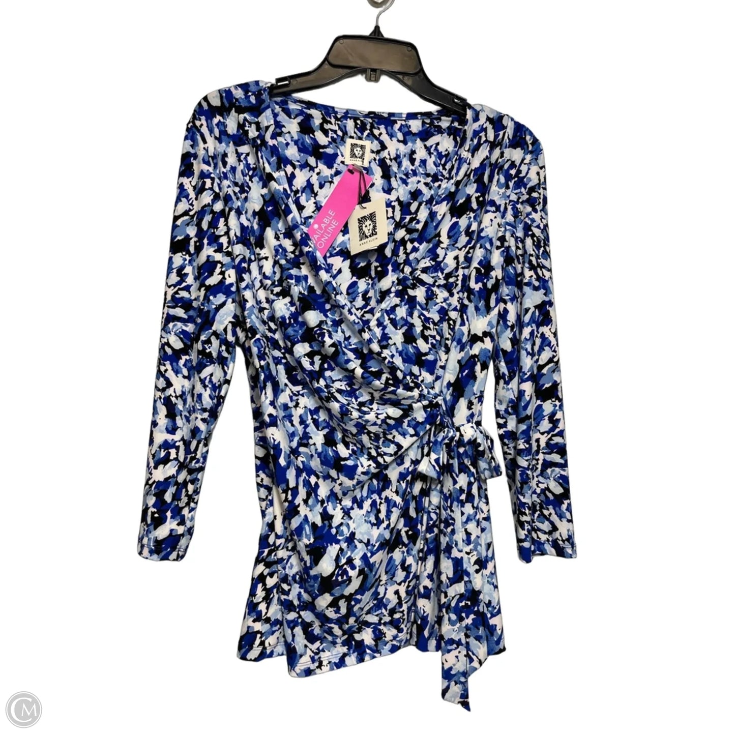 Top Long Sleeve By Anne Klein In Blue, Size: M