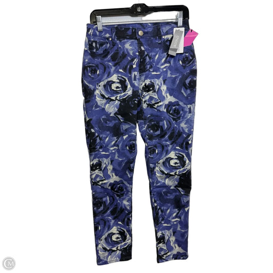 Jeans Straight By Chicos In Floral Print, Size: 4
