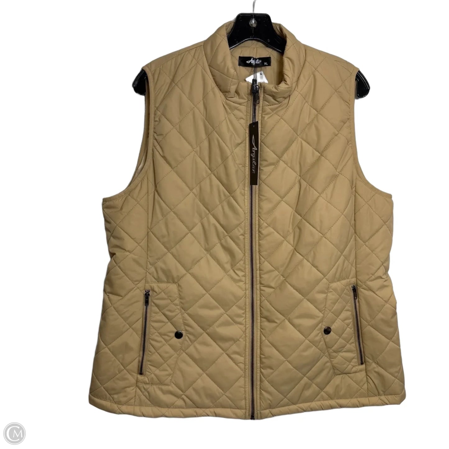 Vest Puffer & Quilted By Cme In Tan, Size: Xl