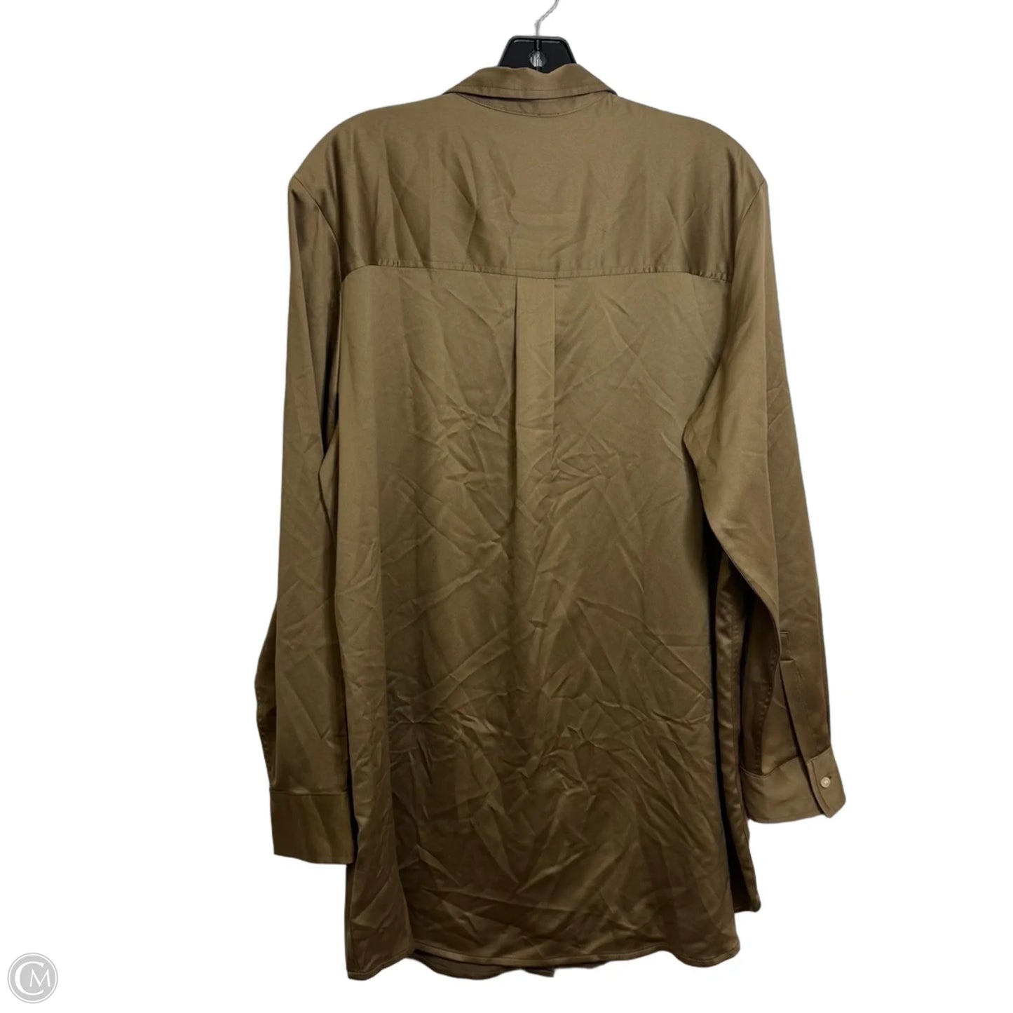 Boyfriend shirt Top Long Sleeve By Gap In Green, Size: L