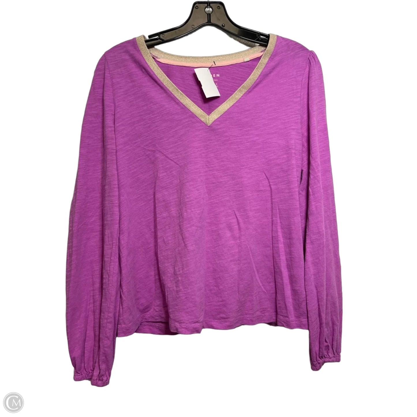 Top Long Sleeve Basic By Boden In Purple, Size: M