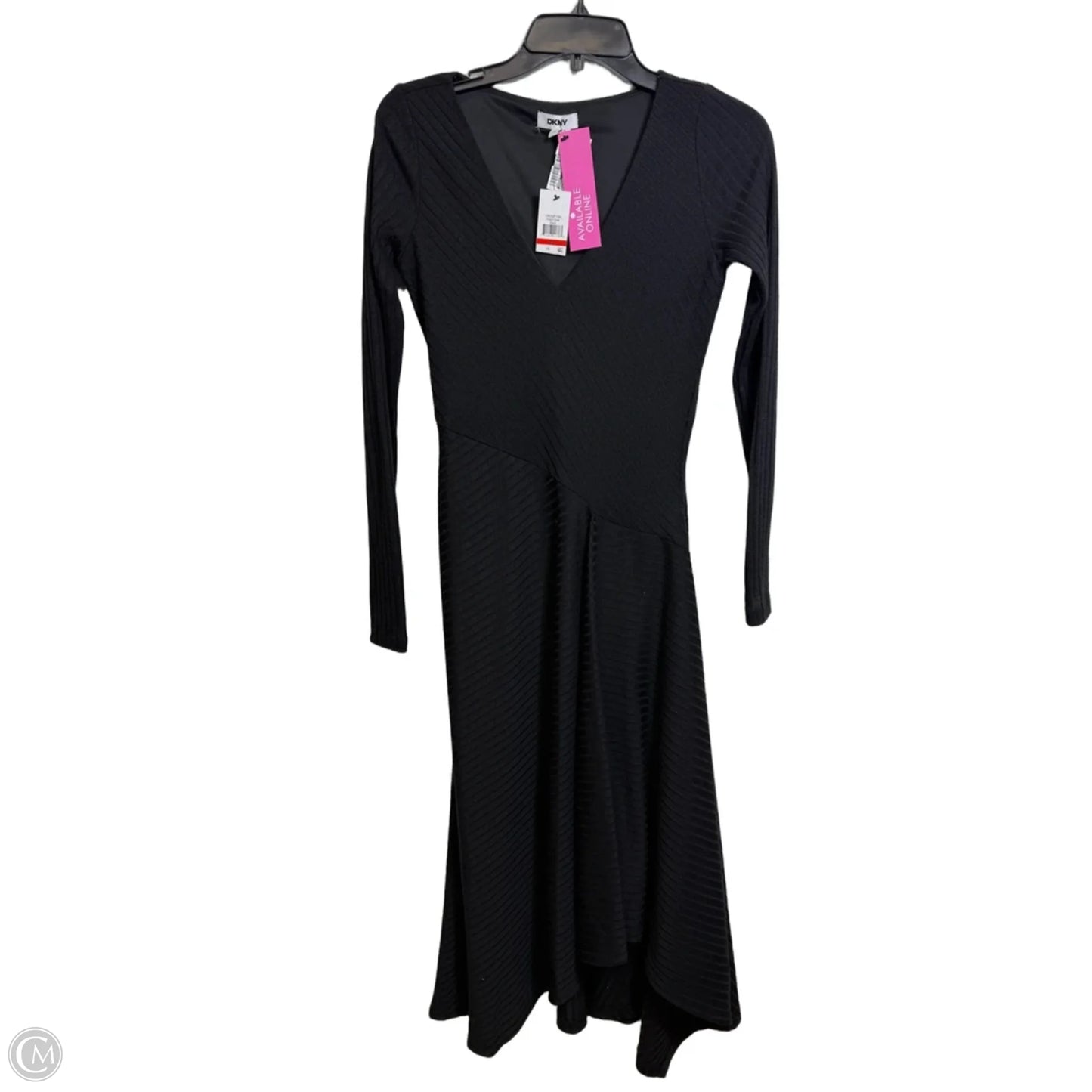 Dress Casual Midi By Dkny In Black, Size: Xs