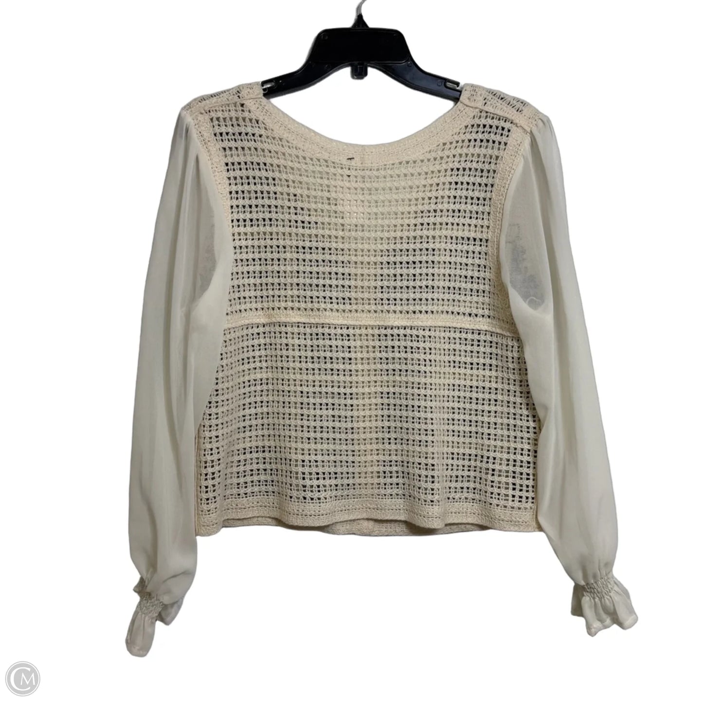 Top Long Sleeve By Clothes Mentor In Ivory, Size: M