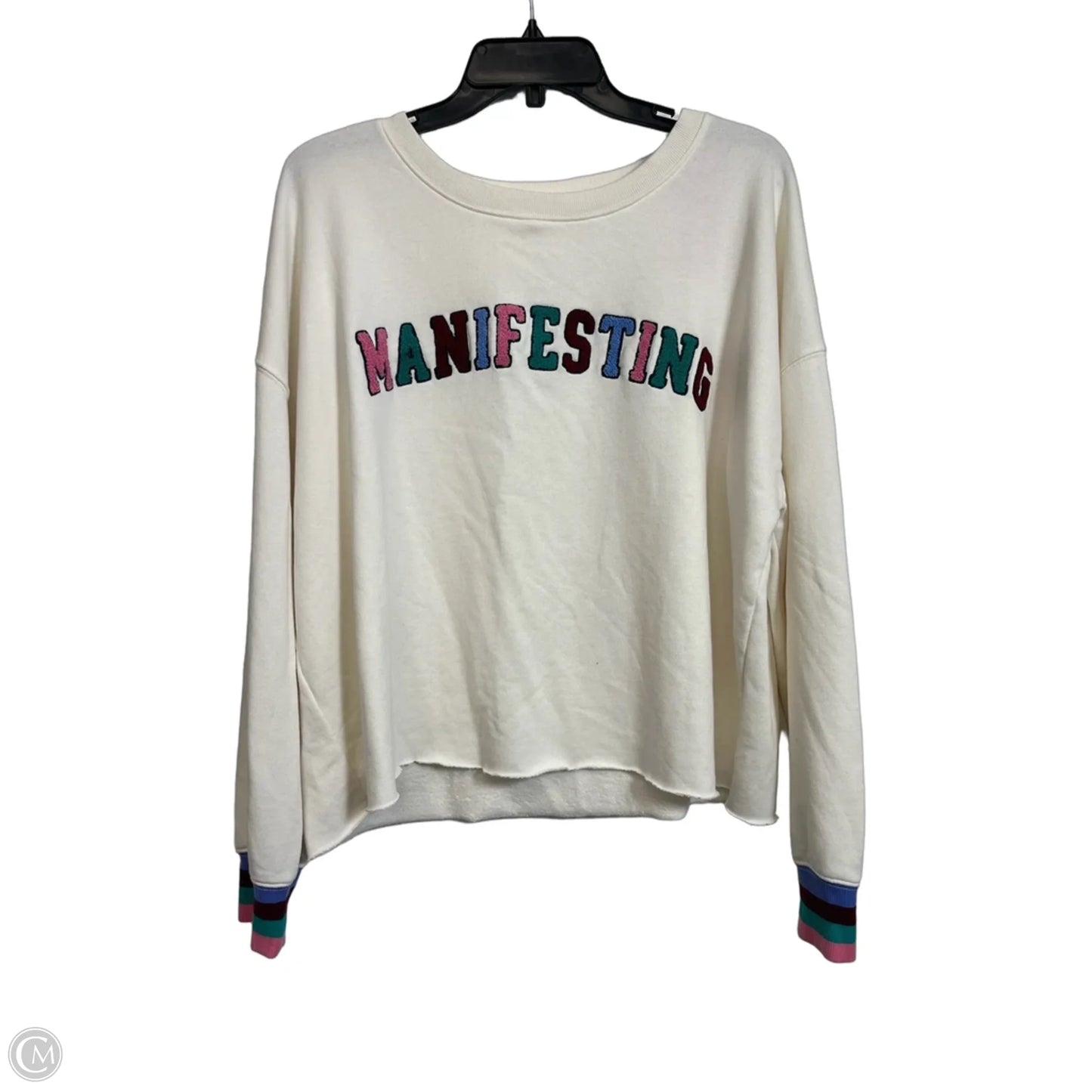 Top Long Sleeve By Clothes Mentor In Ivory, Size: L