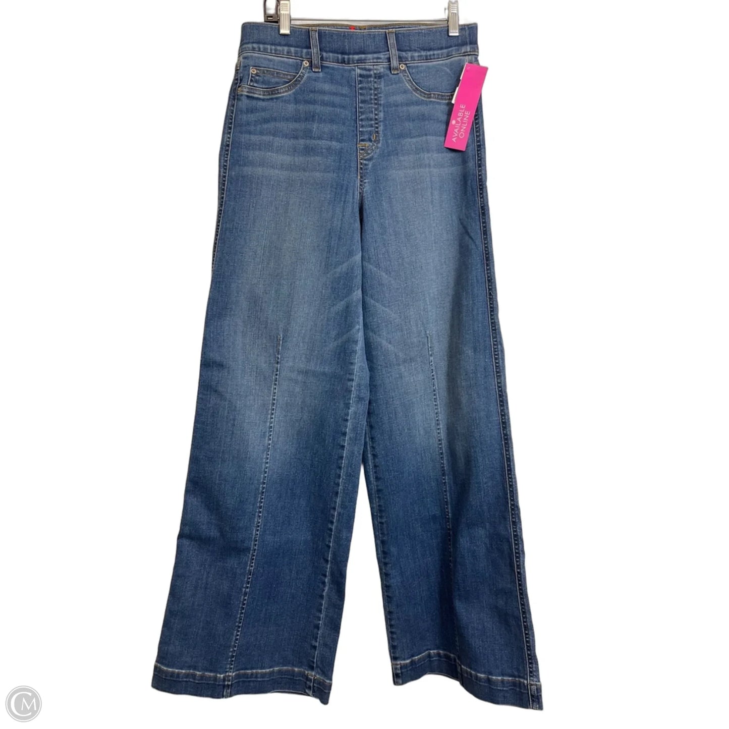 Jeans wide leg By Spanx In Blue Denim, Size: M