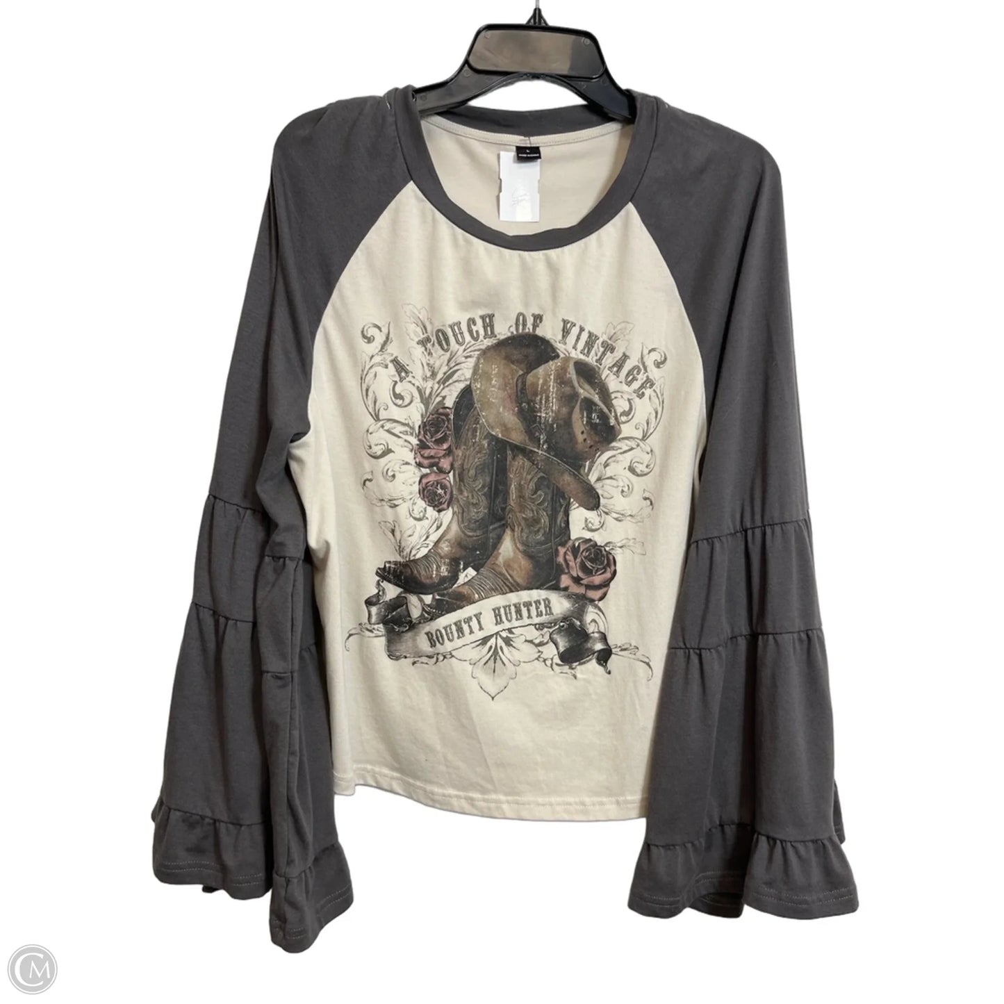 Top Long Sleeve By Shein In Ivory, Size: L