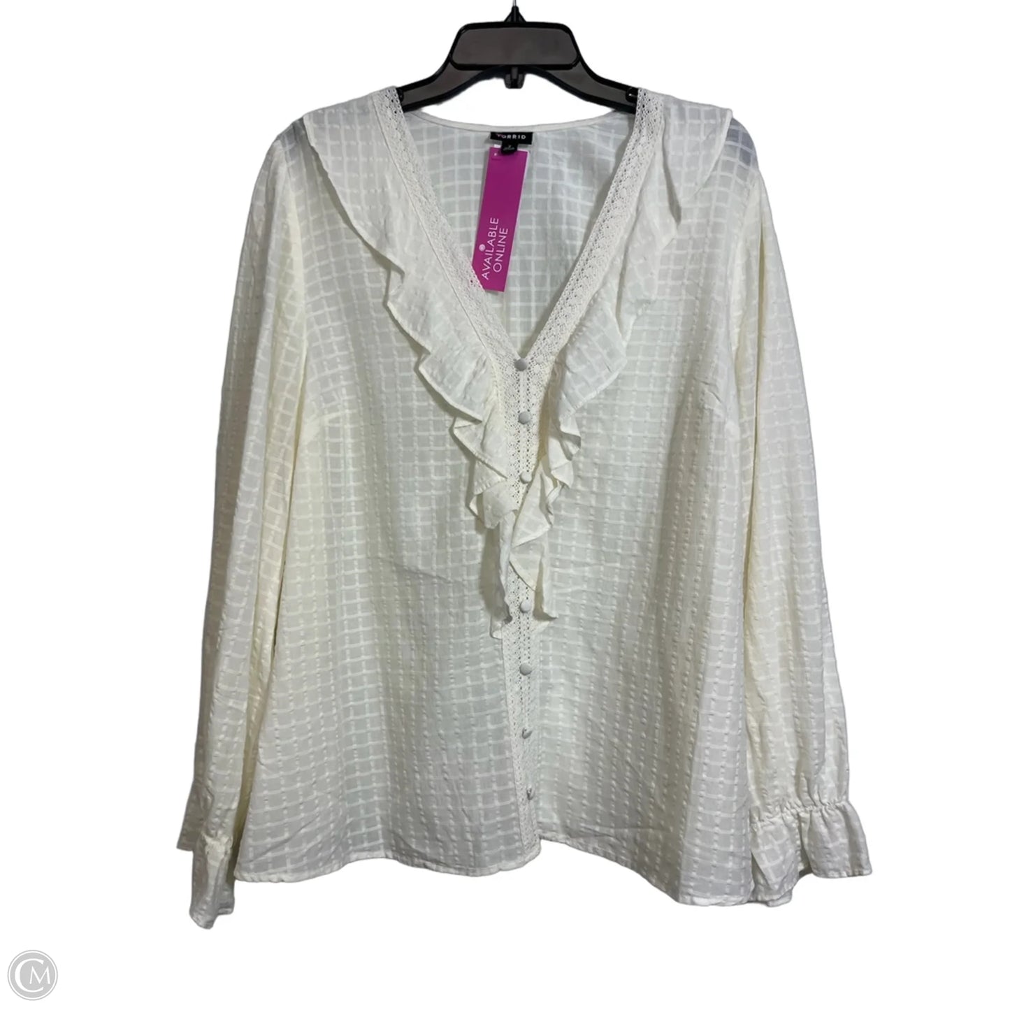 Top Long Sleeve By Torrid In Ivory, Size: 2x