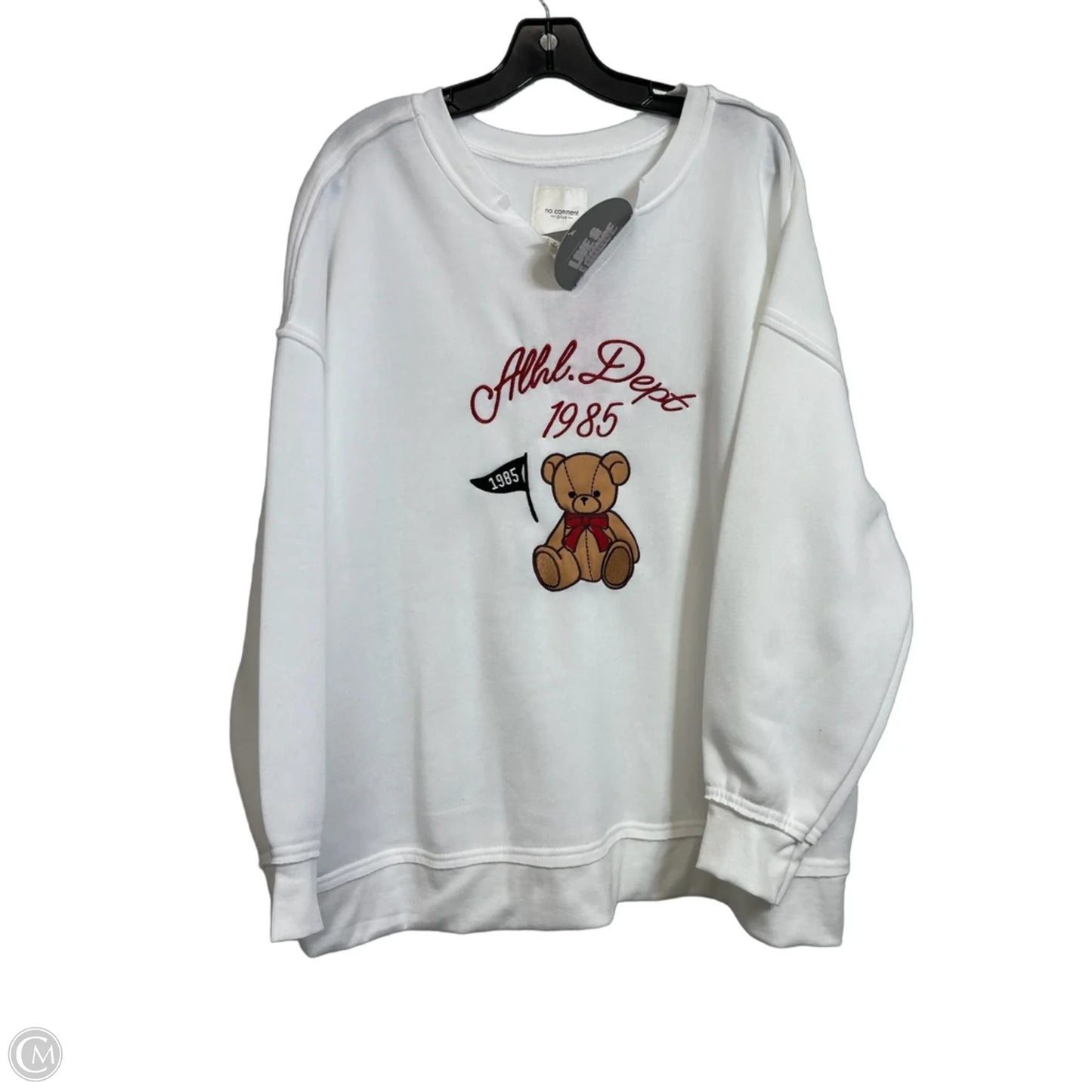 Sweatshirt Crewneck By No Comment In White, Size: 2x