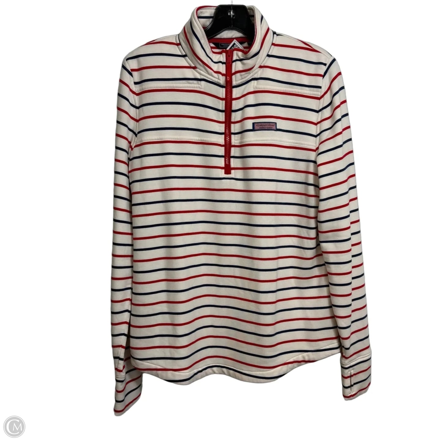 Top Long Sleeve By Vineyard Vines In Striped Pattern, Size: L