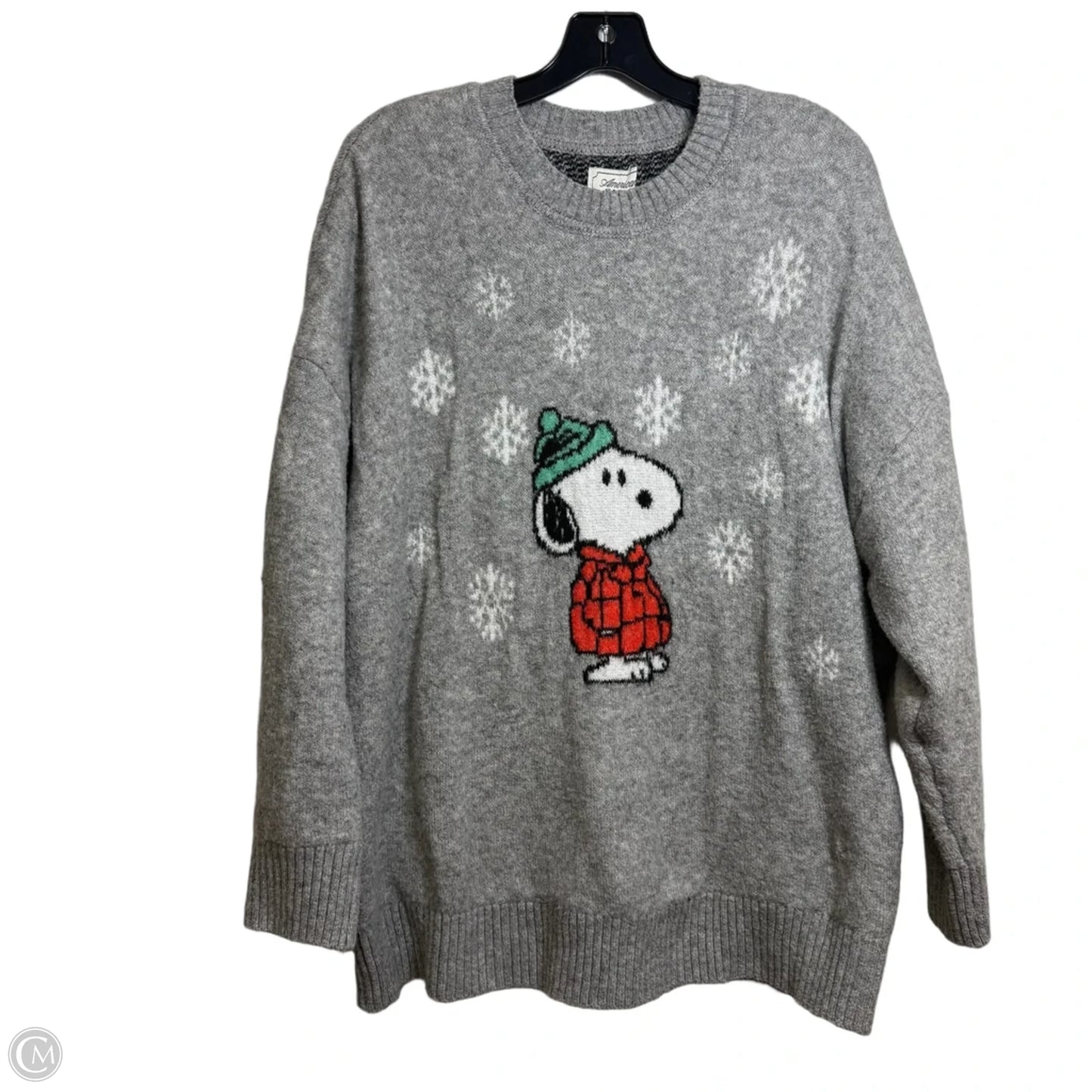 Snoopy Sweater By American Eagle In Grey, Size: L