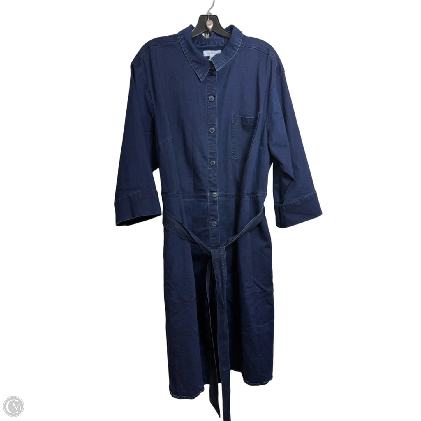 Dress Casual Midi By Liz Claiborne In Blue Denim, Size: 22