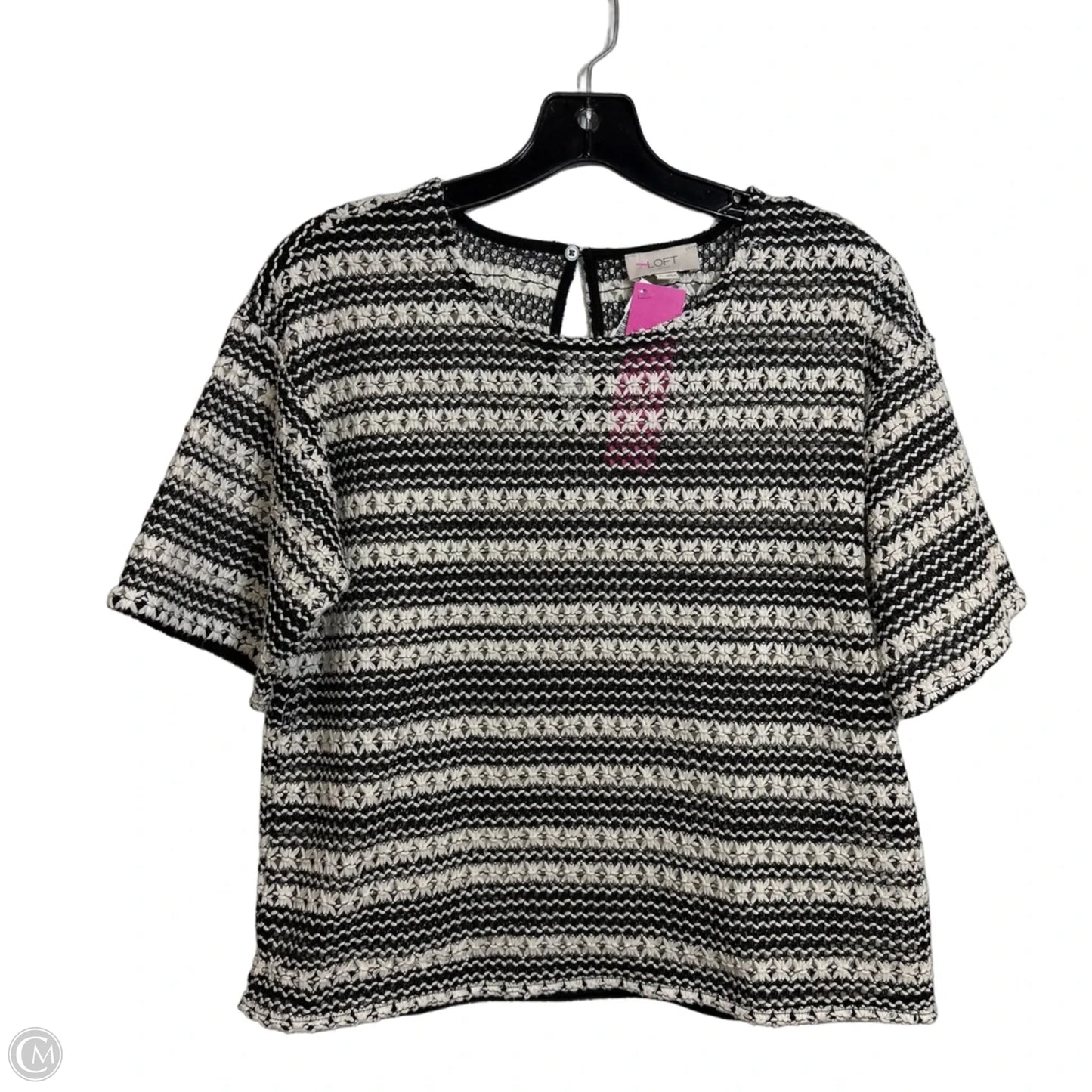 Top Short Sleeve By Loft In Black, Size: S